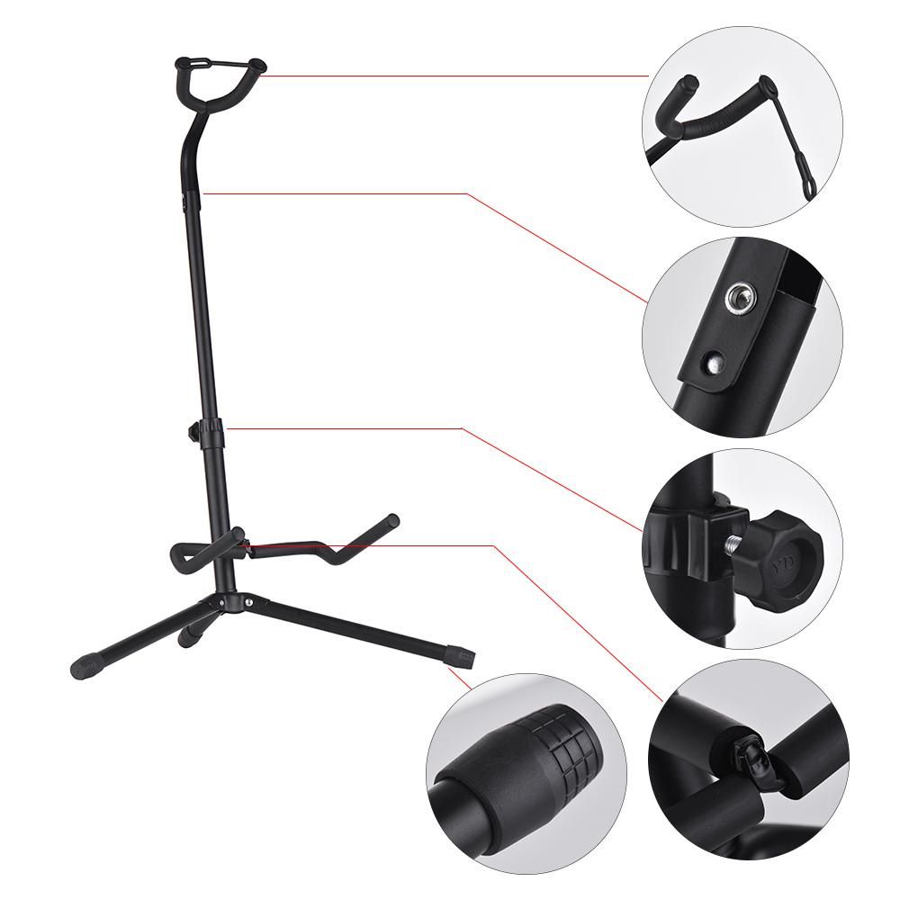 Metal Guitar Floor Stand Musical Instrument Tripod Holder for Acoustic Electric Guitar Bass