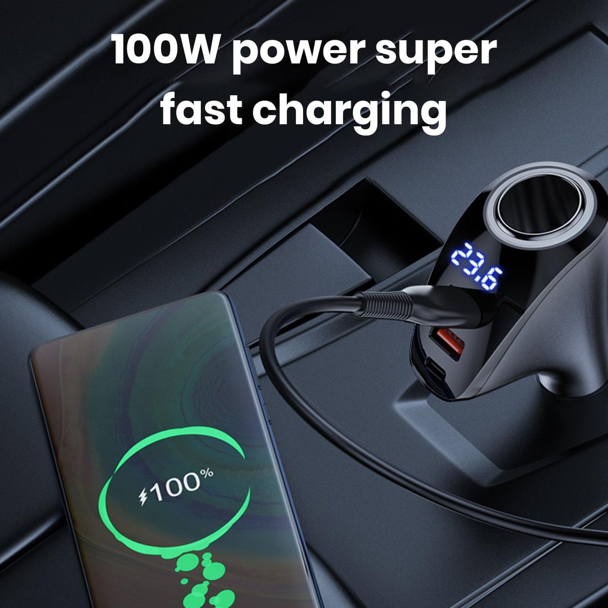 Usb Pd Car Charger Powerdrive Pro 3-in-1 Car Charger Fast Charge
