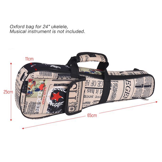 24" Ukelele Bag Case Paper Pattern Oxford Backpack