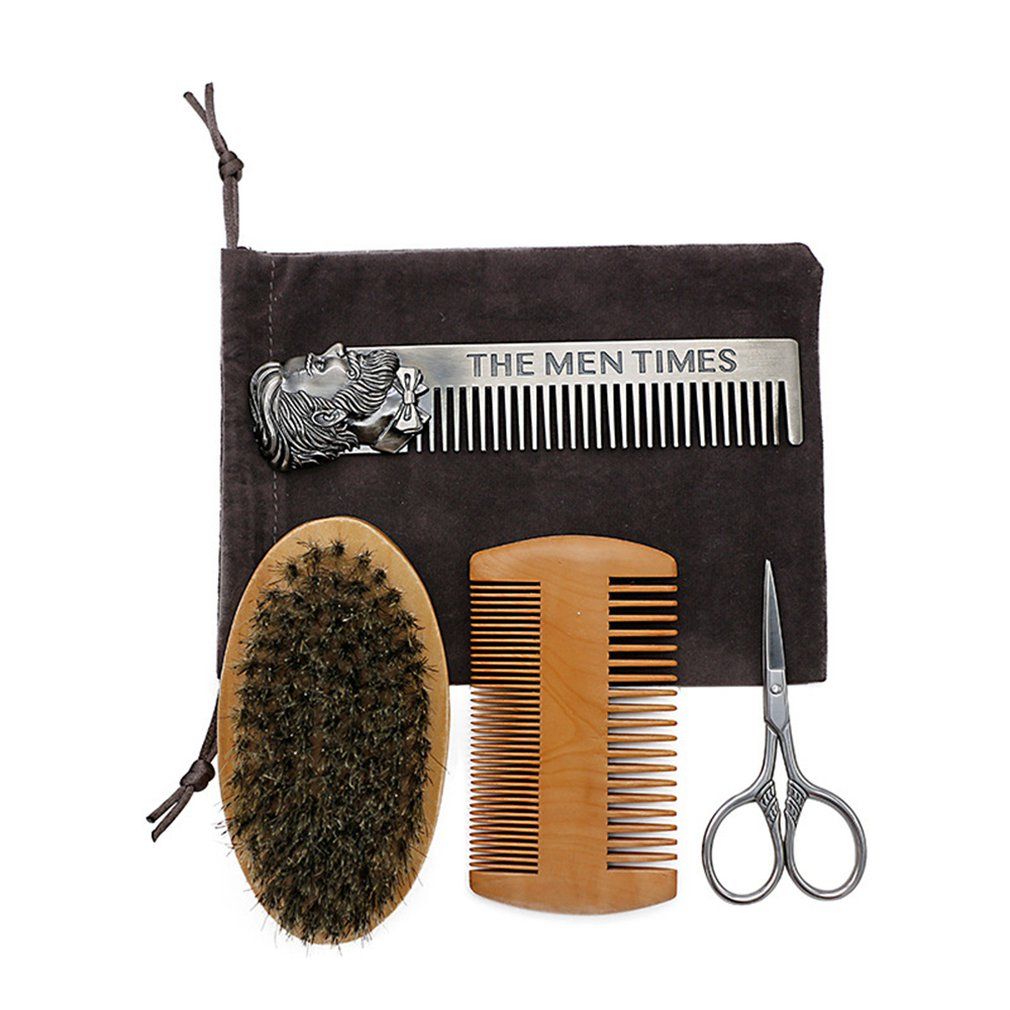 Beard Comb Set Double Beard Oil Head Shape Beard Comb Brush Care Beard Oil