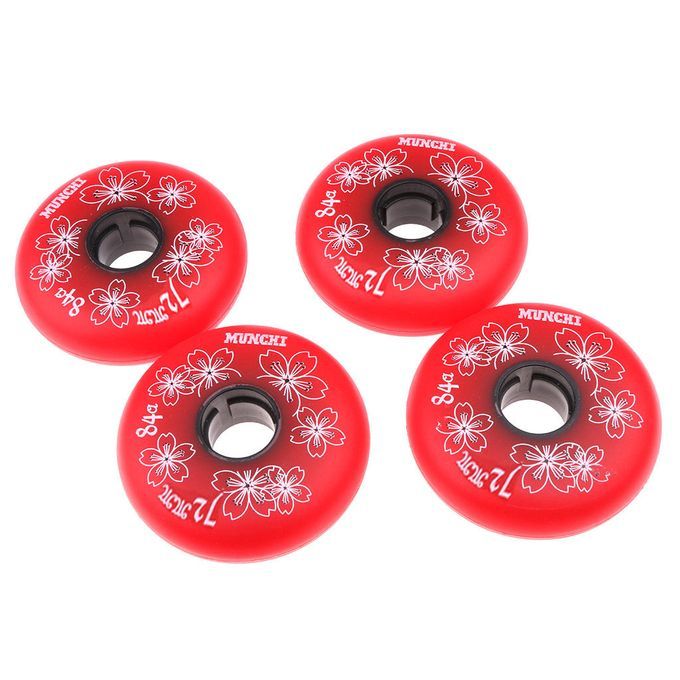 4 Pieces Inline Roller Hockey Fitness Skate Replacement Wheel 72mm Red