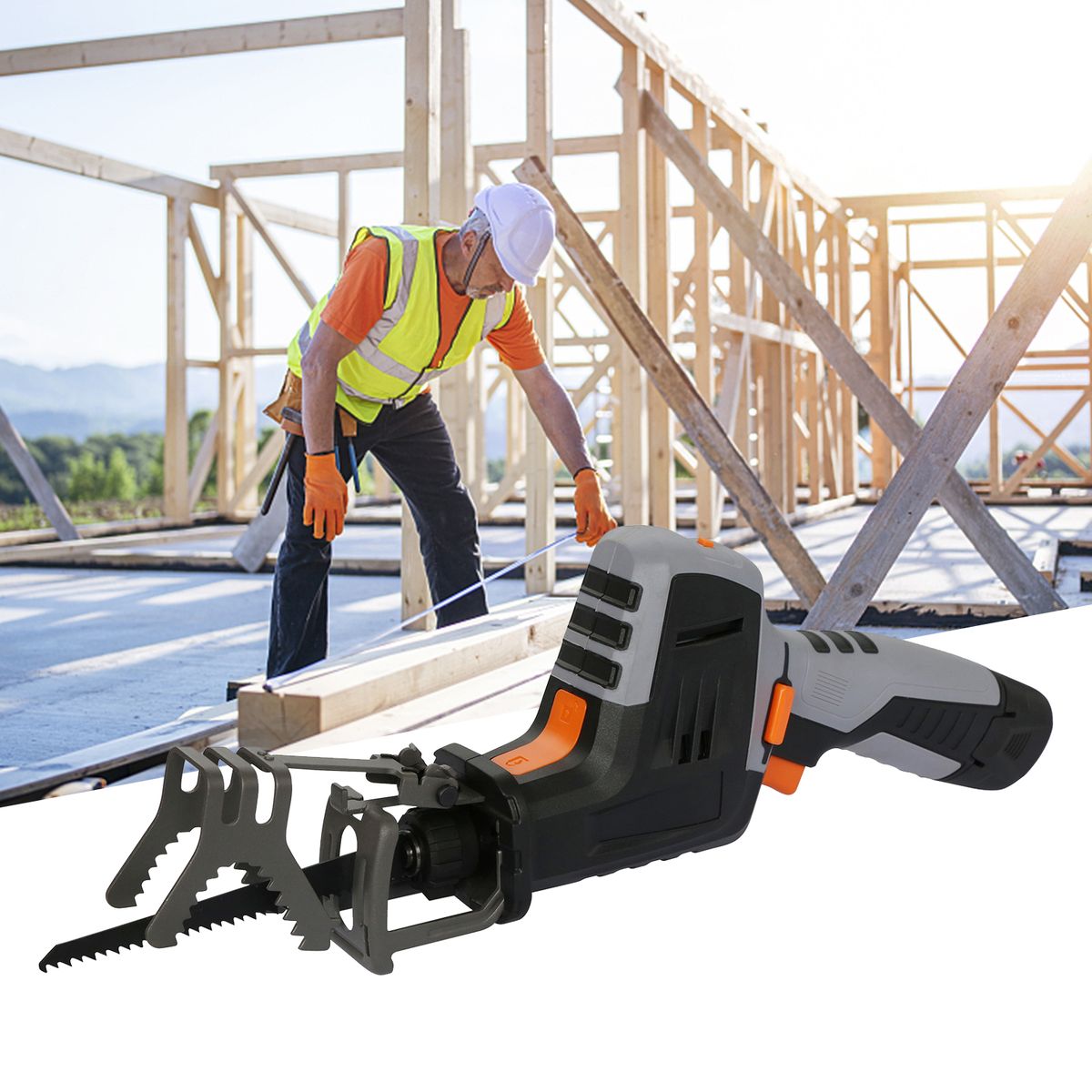 12V Cordless Reciprocating Saw 2500RPM Handheld Electric Saw
