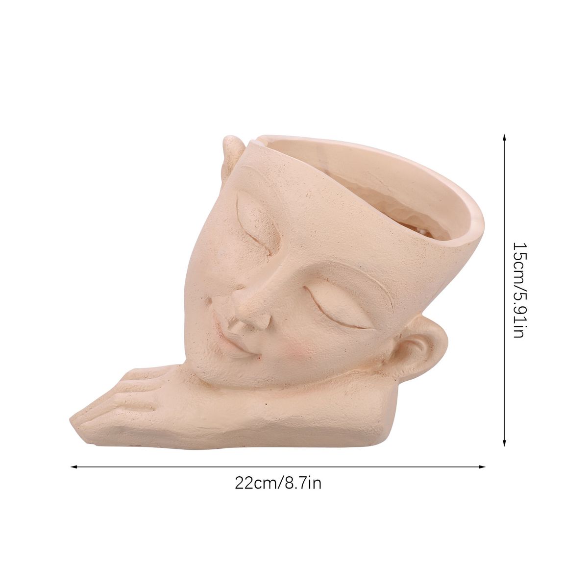 Human Face Vase Succulent Plant Pot Resin Flowerpot Figure