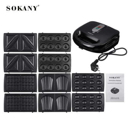 Multifunctional 6 In 1 Sandwich Maker, Grill , Waffle Maker, Donut, Cake And Cookie -750W