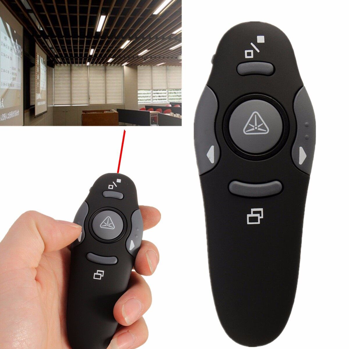 5Pcs 2.4GHz Laser Pointer Pen Wireless USB Receiver Remote Control PowerPoint PPT HQ