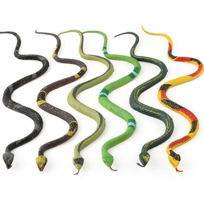 6p S Rubber Snake Toys For Kids Garden De Oration Tri Ky Toys Edu Ational Tool-multicolor-21*24cm