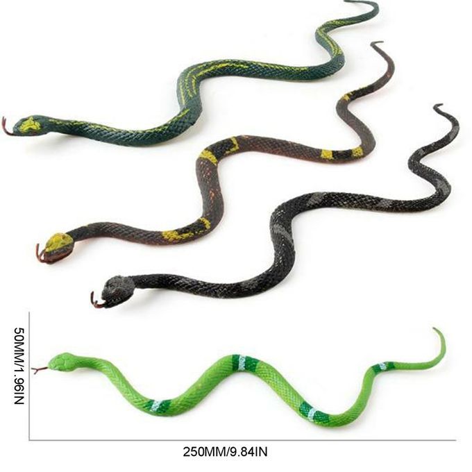 6p S Rubber Snake Toys For Kids Garden De Oration Tri Ky Toys Edu Ational Tool-multicolor-21*24cm