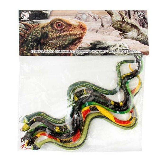 6p S Rubber Snake Toys For Kids Garden De Oration Tri Ky Toys Edu Ational Tool-multicolor-21*24cm