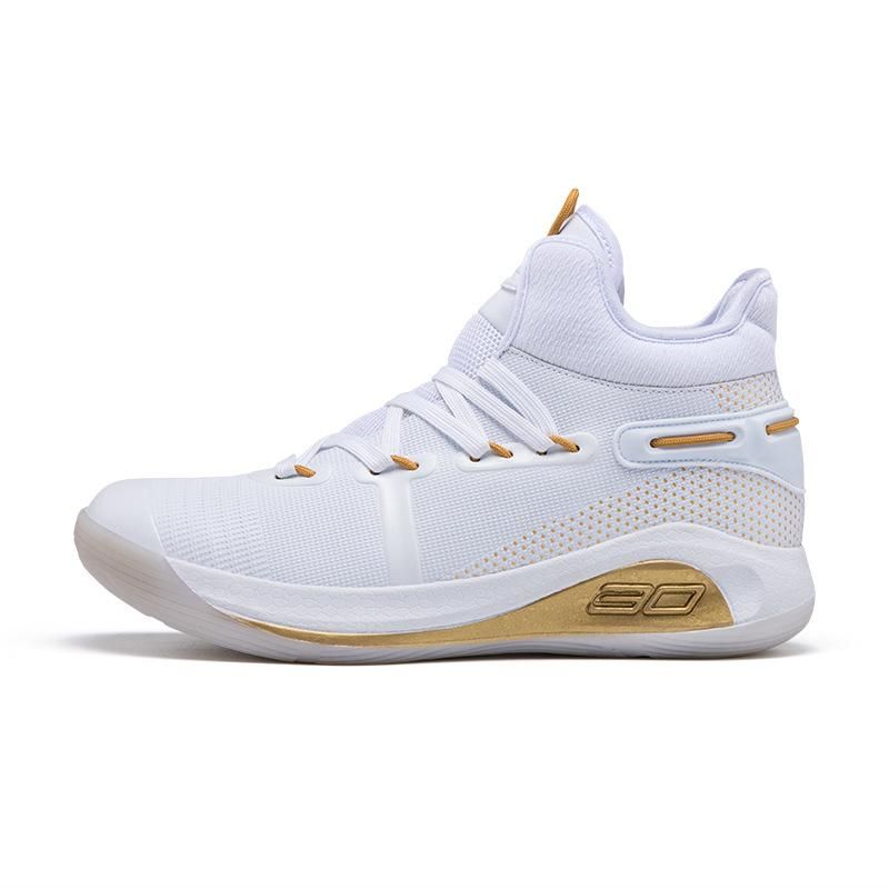 Men's Basketball Shoes High Top Breathable Sneakers White