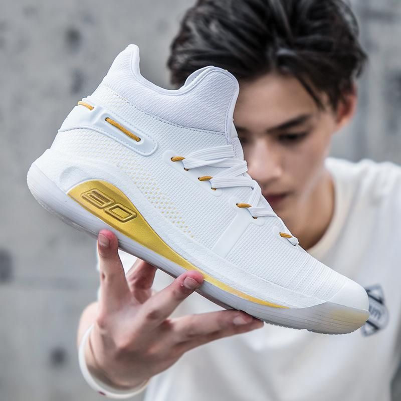 Men's Basketball Shoes High Top Breathable Sneakers White