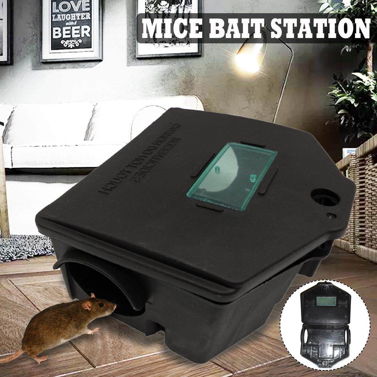 2PCS Professional Rodent Bait Block Station Box Case Trap & Key For Rat Mouse