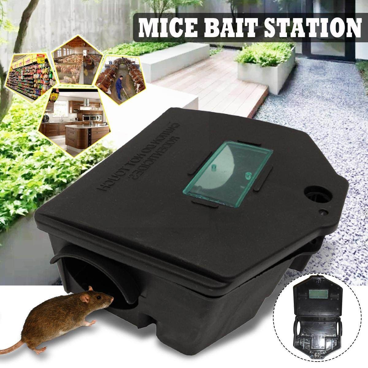 2PCS Professional Rodent Bait Block Station Box Case Trap & Key For Rat Mouse