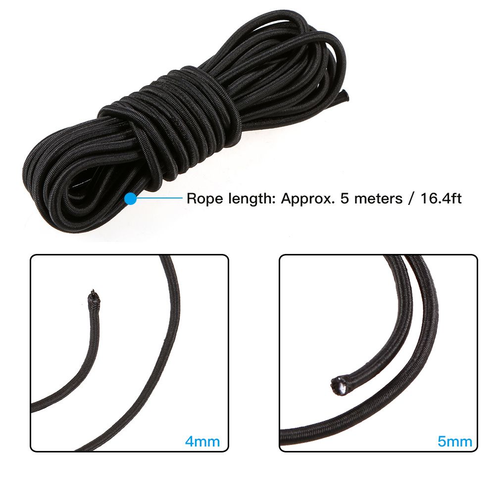 5 Meters 4mm / 5mm Kayak Boat Elastic Bungee Cord Rope
