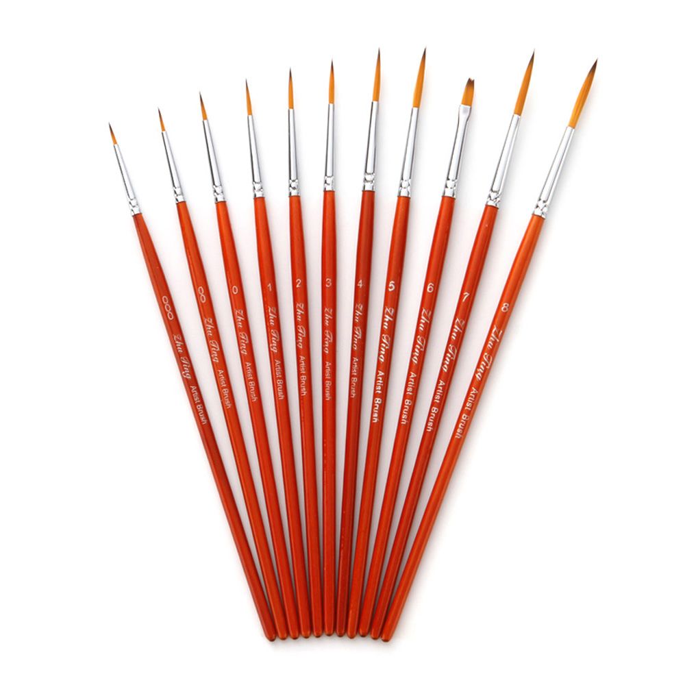 11pcs Draw Paint Brushes Kit Set Artist Paintbrush Nylon