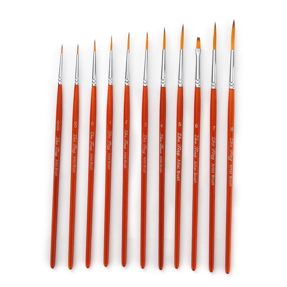 11pcs Draw Paint Brushes Kit Set Artist Paintbrush Nylon