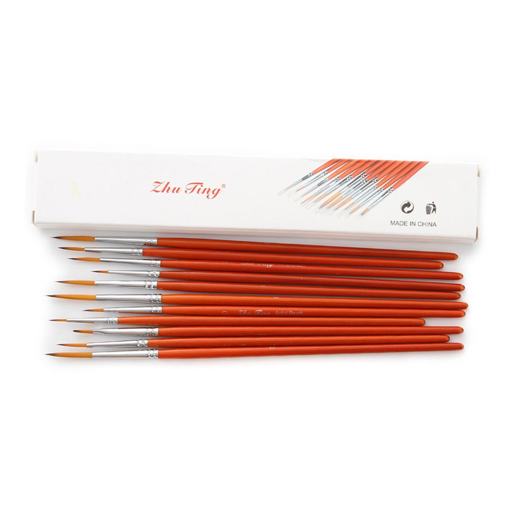 11pcs Draw Paint Brushes Kit Set Artist Paintbrush Nylon