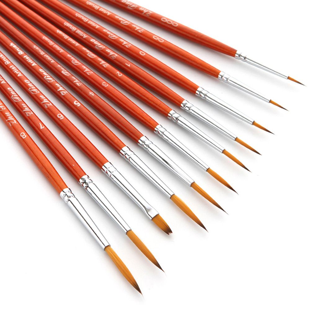 11pcs Draw Paint Brushes Kit Set Artist Paintbrush Nylon