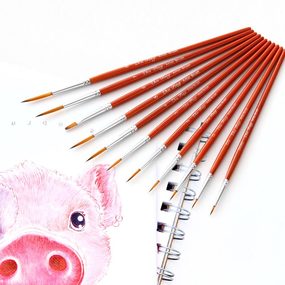 11pcs Draw Paint Brushes Kit Set Artist Paintbrush Nylon