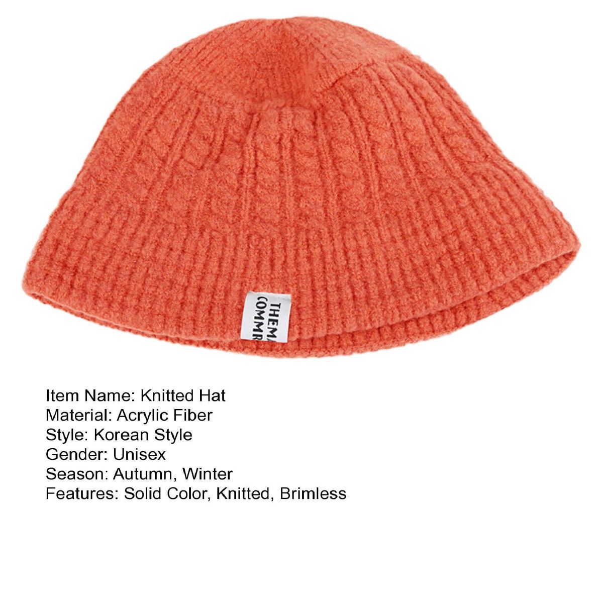 Unisex Cap Windproof Ear Protection Cap Dark Orange