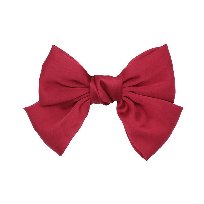 French retro satin big bow hairpin JK Japanese Korean version Lolita top clip back head hairpin head jewelry Turmeric (spring fingers)