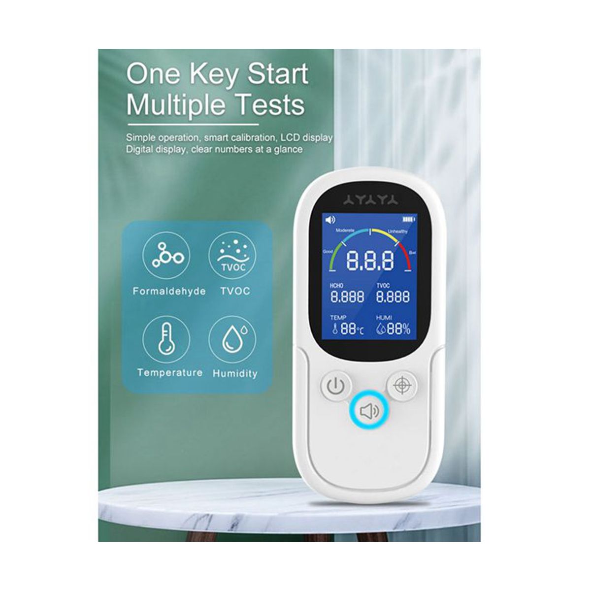 NOYAFA JMS12 Air Quality Monitor Formaldehyde TVOC Meter Portable Sensor Tester Temperature Humidity Detector