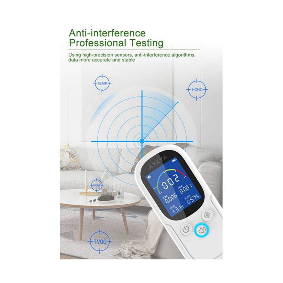 NOYAFA JMS12 Air Quality Monitor Formaldehyde TVOC Meter Portable Sensor Tester Temperature Humidity Detector