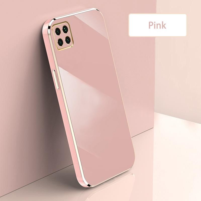 Ultra Thin Plating Phone Case for Huawei Nova 7i P40 Lite 4G Nova 6 SE Lens Protection soft Phone Back Cover-Pink