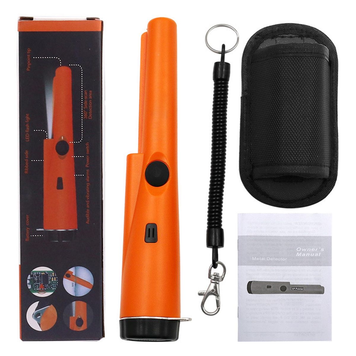 1 Set Metal Positioning Detector Golden Treasure Detection Tool Orange