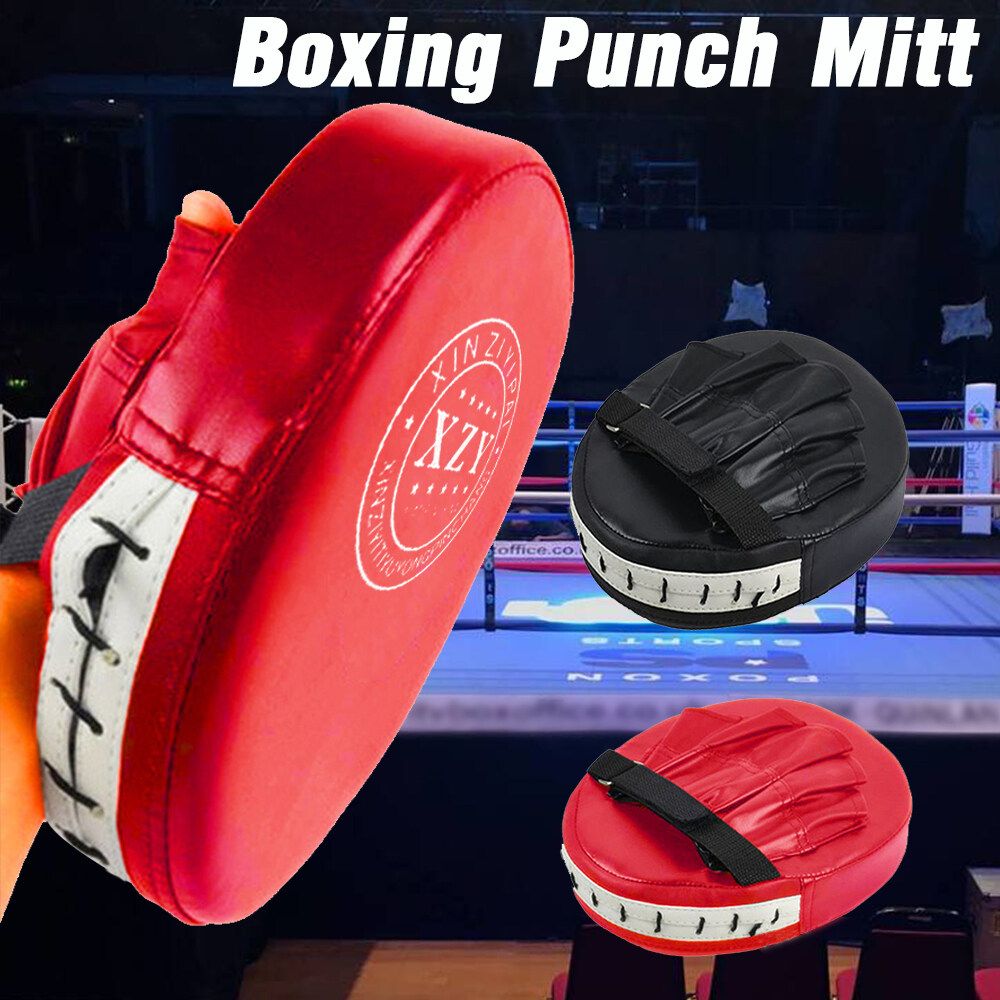 1/2pcs Boxing Mitt Pad Focus Punch Mitts PU Leather Kicking Palm Pads Taekwondo Training Boxing Red 2PCS