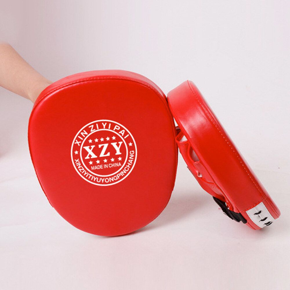 1/2pcs Boxing Mitt Pad Focus Punch Mitts PU Leather Kicking Palm Pads Taekwondo Training Boxing Red 2PCS