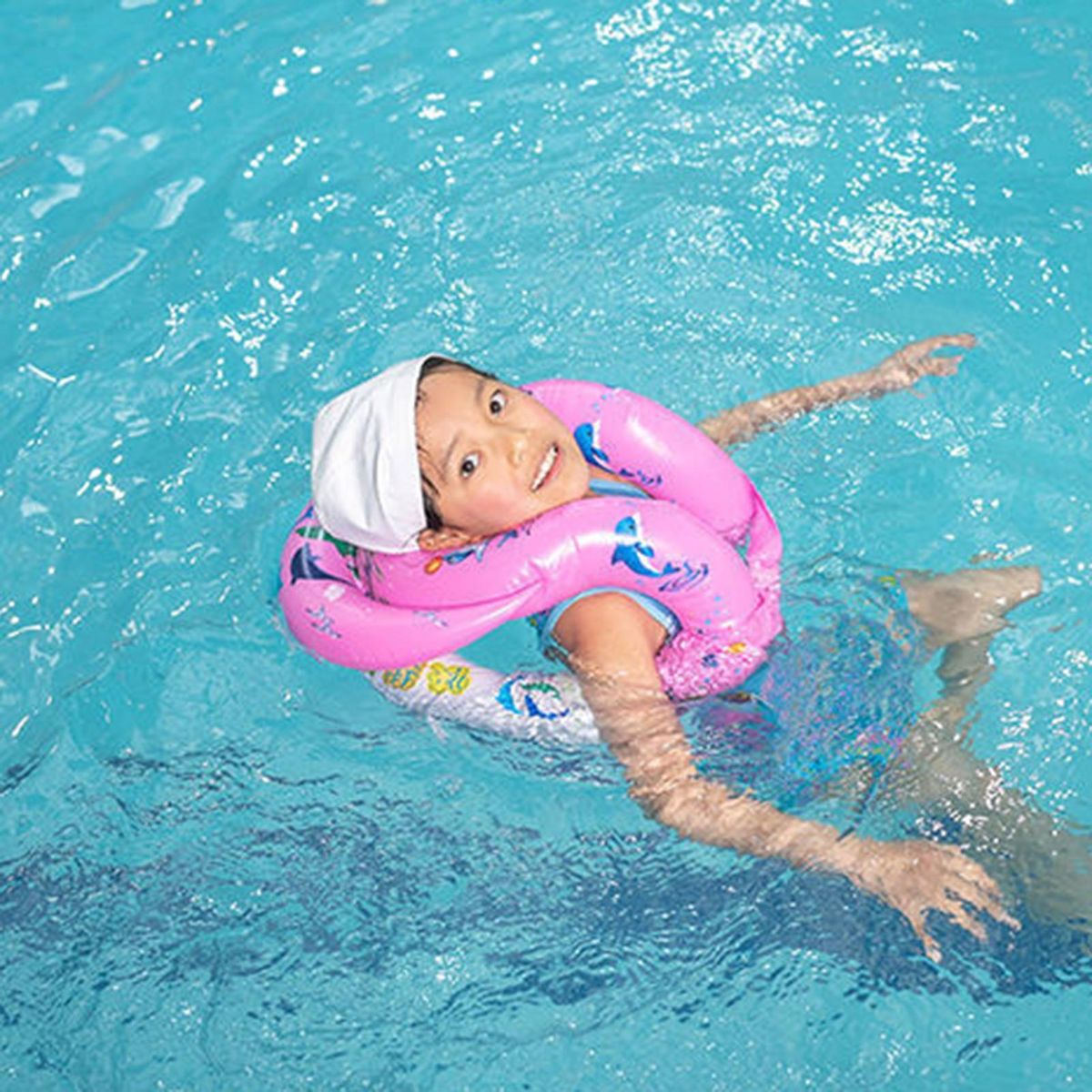 Inflatable Swim Vest Baby Adult Floating Swim Arm Rings Pink