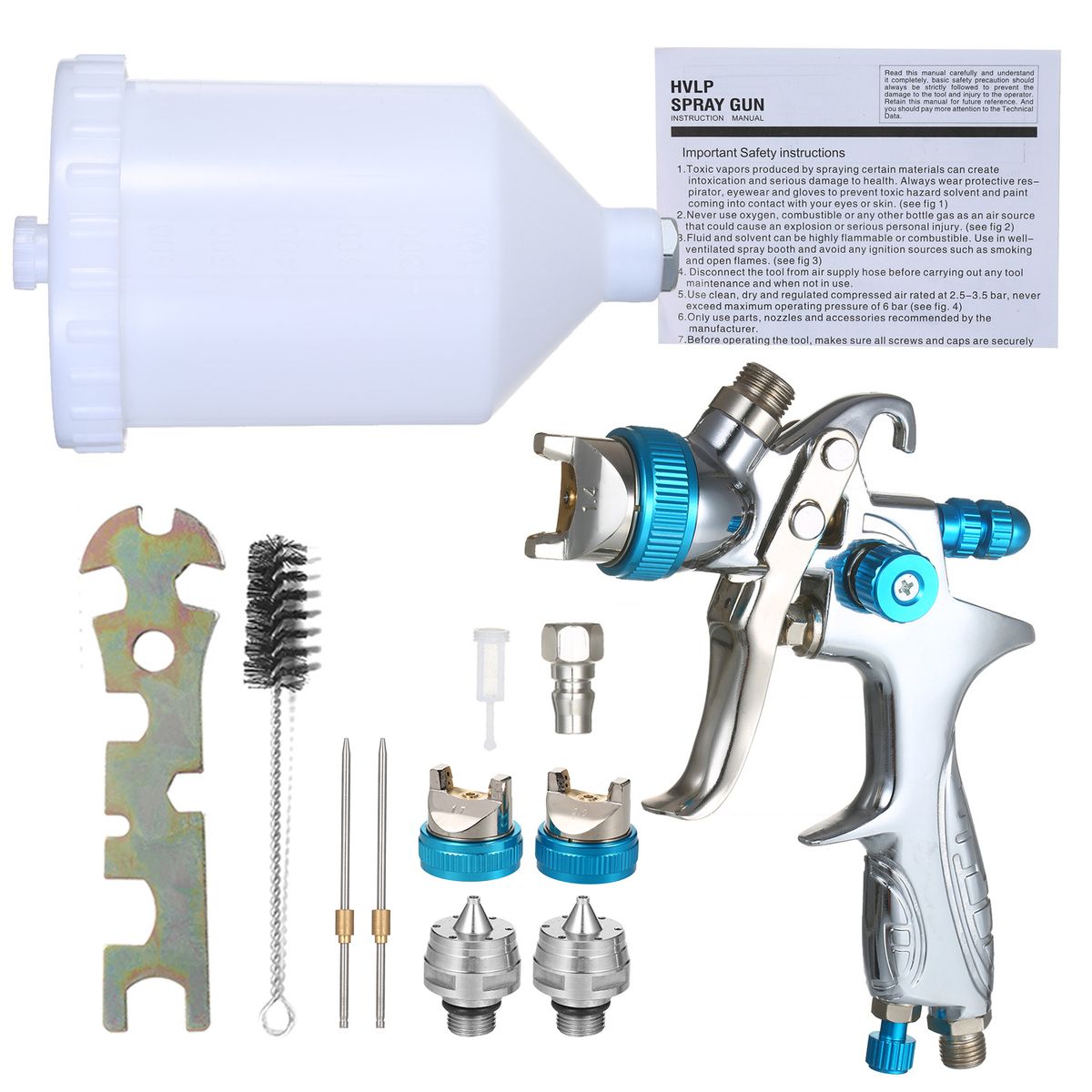 Spray Gun Gravity Feed Paint Sprayer With 600ml Cup