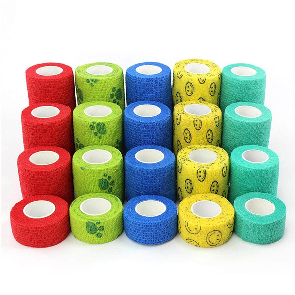 3Rolls Waterproof Bandage Gauze Wraps Elastic Adhesive First Aid Tape Stretch Black XL Black Extra Large