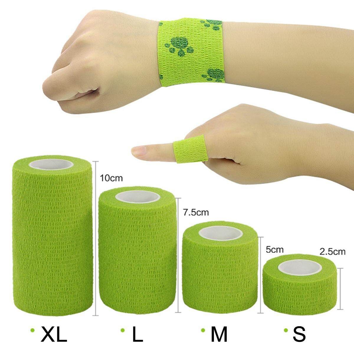 3Rolls Waterproof Bandage Gauze Wraps Elastic Adhesive First Aid Tape Stretch Black XL Black Extra Large