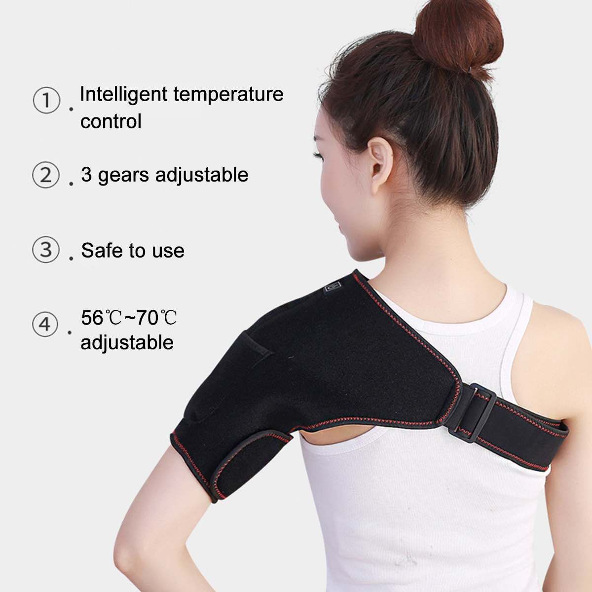 Usb Electric Heated Shoulder Support Wrap Adjustable Pad