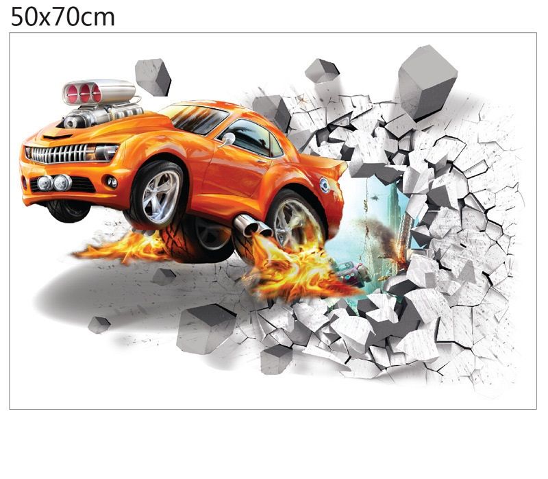 50x70 Removable 3D Car Wall Decor Vinyl Sticker