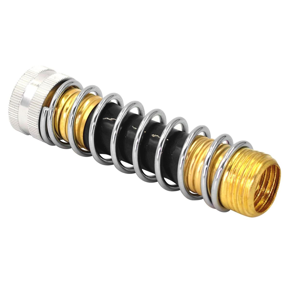 Garden Hose Extension Adapter with Coil Spring 3/4in Water Hose Kink Protector for Yard Lawn Agriculture Irrigation Car Washing