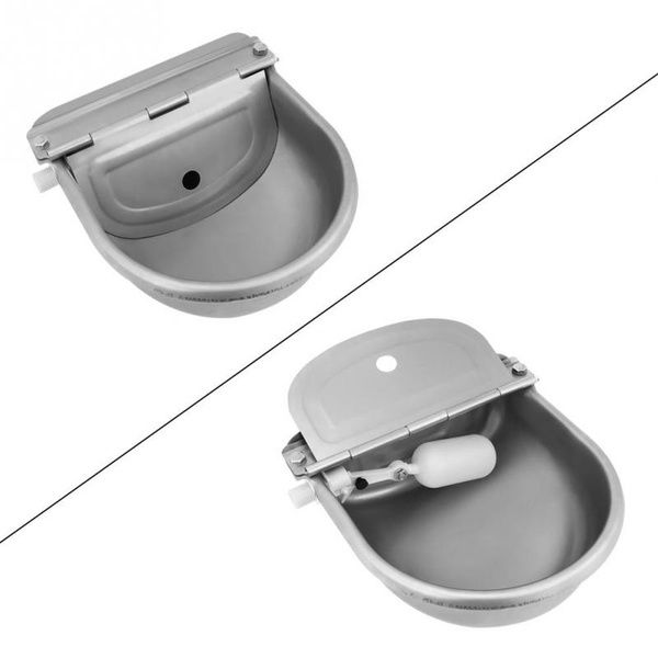 4L Stainless Steel Water Trough Bowl Automatic Drinking For Horses Go