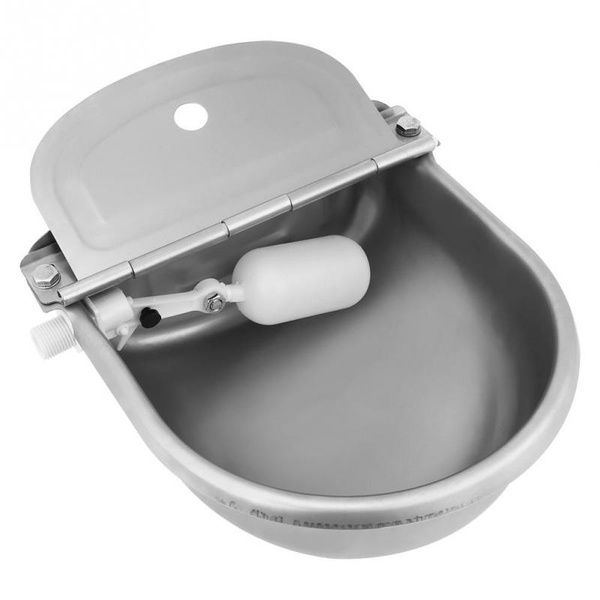 4L Stainless Steel Water Trough Bowl Automatic Drinking For Horses Go