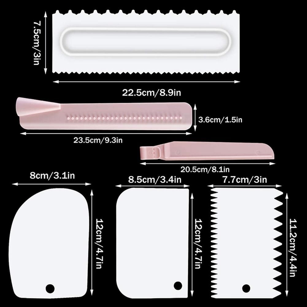Cake Scraper Set of 9 Packs,Cake Decorating Comb and Icing Smoother, Plastic Sawtooth Cake Scraper Polished