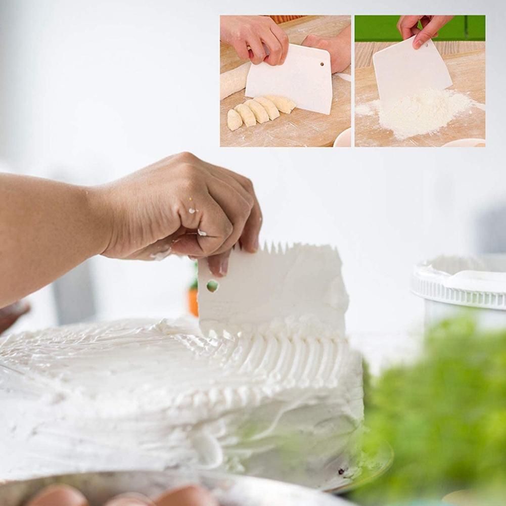 Cake Scraper Set of 9 Packs,Cake Decorating Comb and Icing Smoother, Plastic Sawtooth Cake Scraper Polished