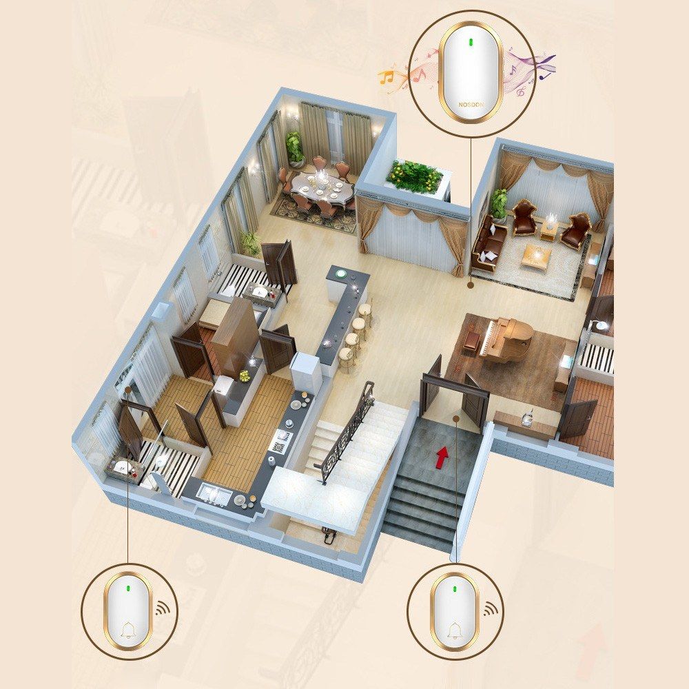 Smart Wireless Doorbell Home Waterproof Outdoor Doorbell