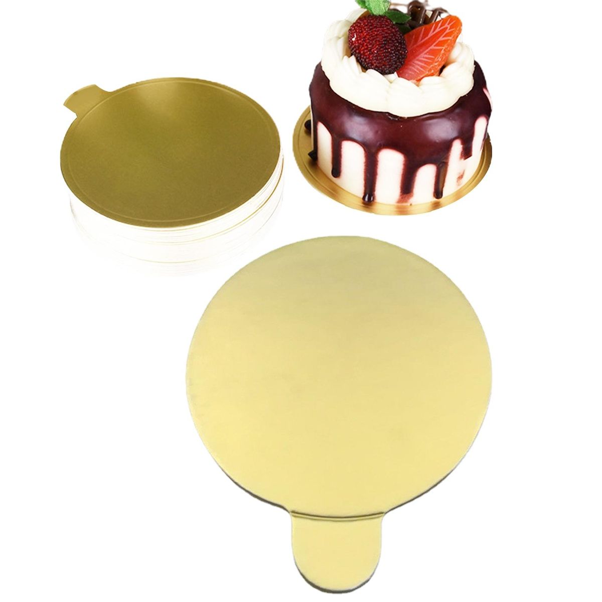 100Pcs Cake Board Wedding Celebration Cake Base Golden
