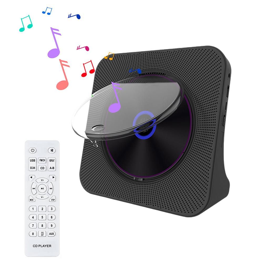 Home CD Player Bluetooth-compatible Fm Radio Wall Mountable Retro Portable 3.5mm Audio Music Disc AlPlayer For Phone Tablet