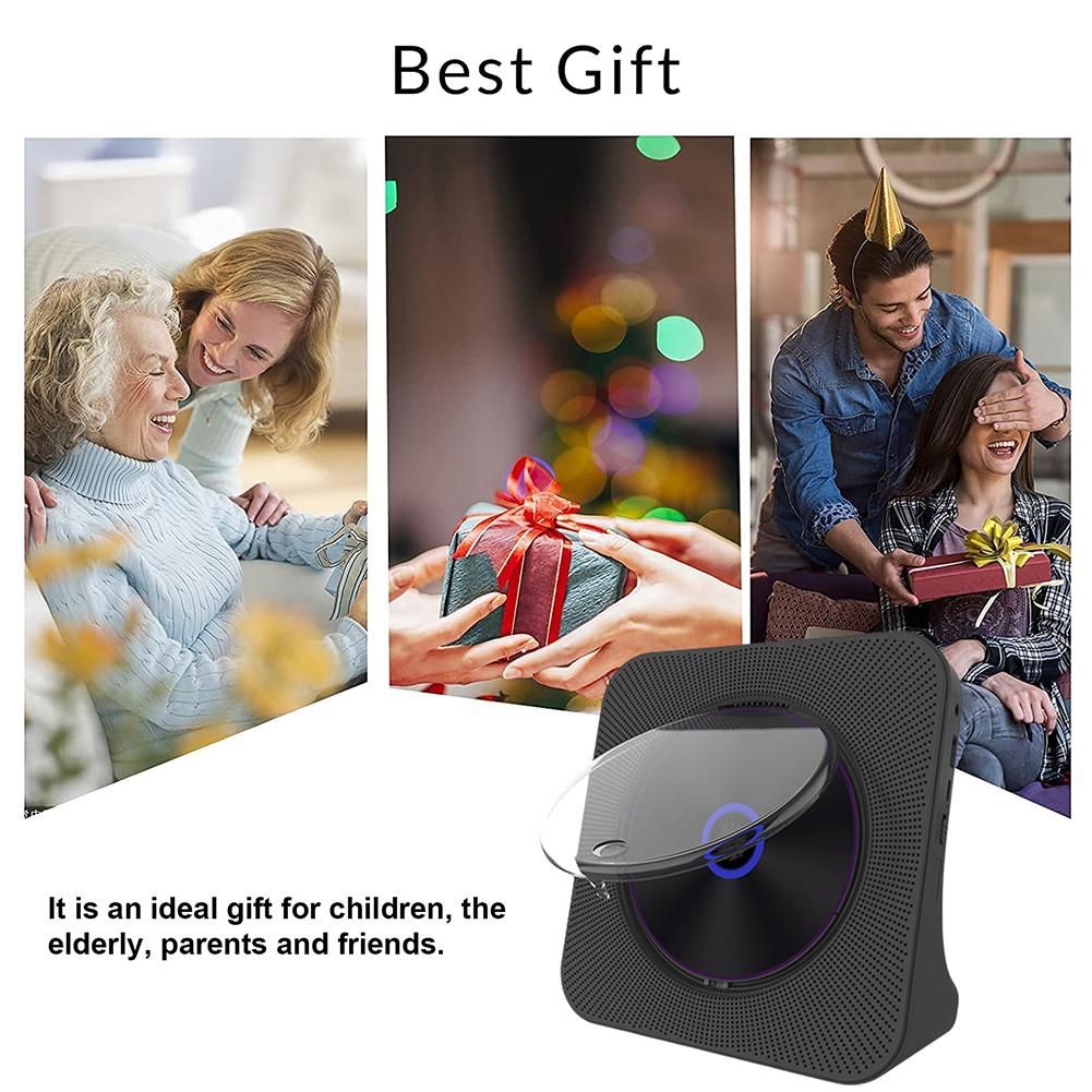 Home CD Player Bluetooth-compatible Fm Radio Wall Mountable Retro Portable 3.5mm Audio Music Disc AlPlayer For Phone Tablet