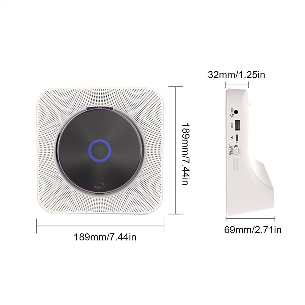 Home CD Player Bluetooth-compatible Fm Radio Wall Mountable Retro Portable 3.5mm Audio Music Disc AlPlayer For Phone Tablet