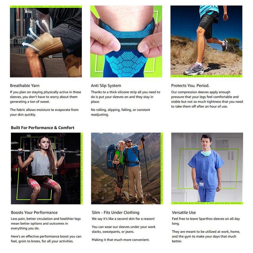 1Pair Thigh Compressed Sleeves Support Upper Leg Sleeves Thigh Sleeves for Sport
