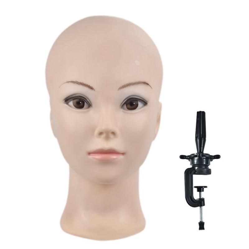 Bald Female Professional Cosmetology Bald Mannequin Head Up