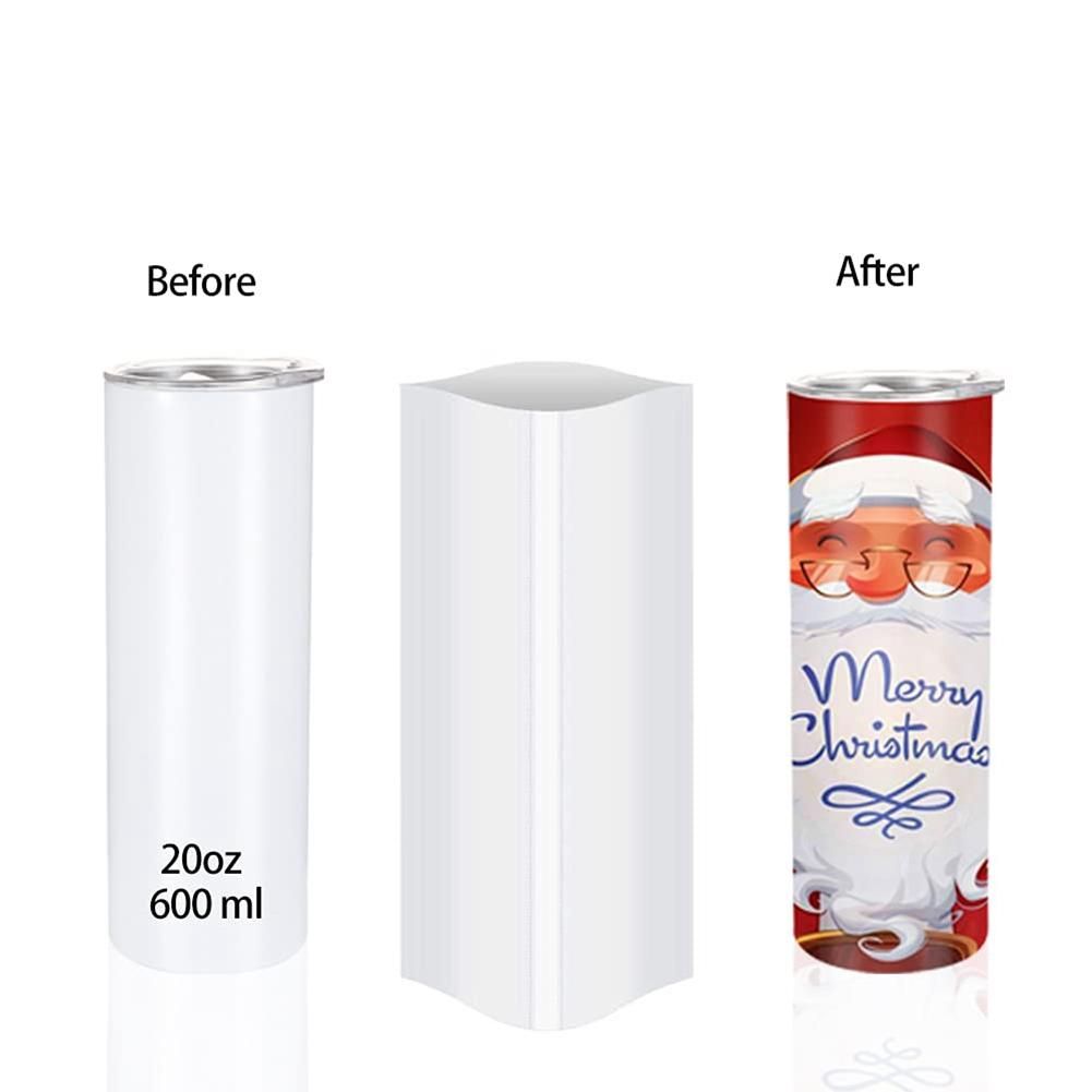 100 Pieces Sublimation Shrink Wrap Sleeves 5X10 Inch White