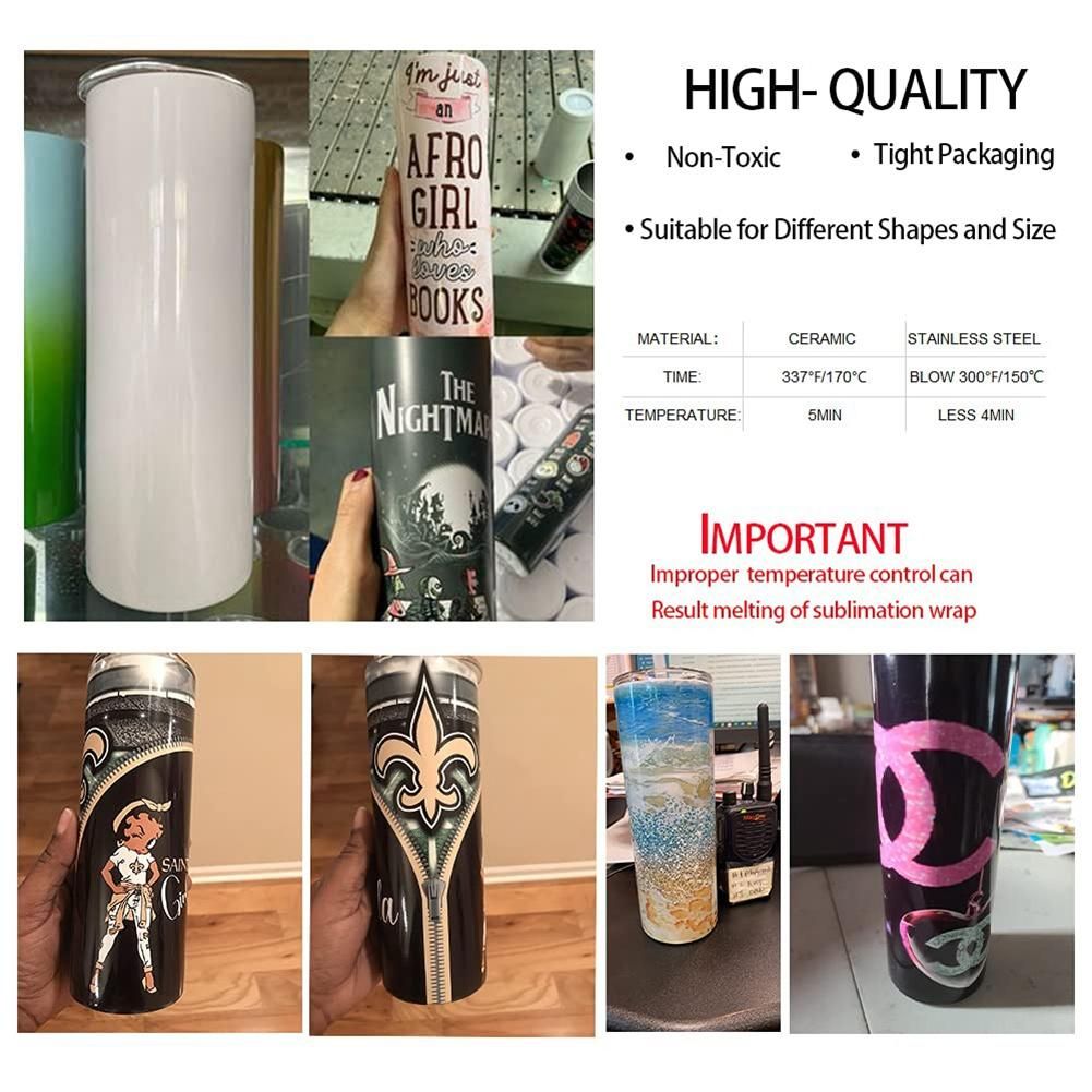 100 Pieces Sublimation Shrink Wrap Sleeves 5X10 Inch White